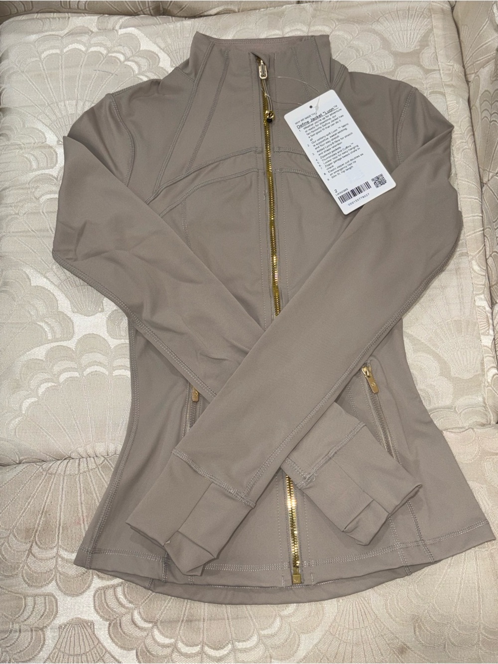 lululemon athletica Stone Full-Zip Utility Jacket with Gold Hardware